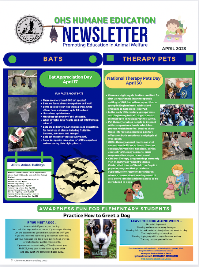 Humane Ed Newsletter April 2023
